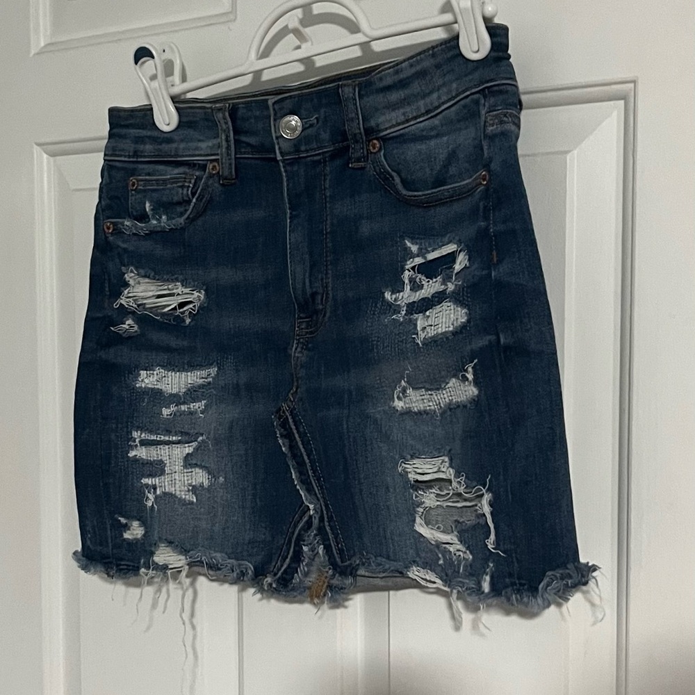 American Eagle High-Rise Mini Denim Skirt